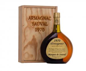 Armagnac Marquis de Sauval 1970 years - арманьяк Маркиз де Соваль 1970 года 0.7 л в деревянной коробке