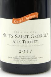 вино David Duband Nuits-Saint-Georges Premier Cru Aux Thorey AOC 0.75 л этикетка