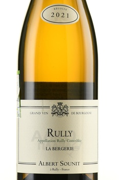Albert Sounit Rully La Bergerie - вино Альбер Суни Рюйи Ла Бержери 2021 год 0.75 л белое сухое