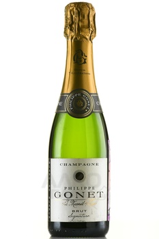 Champagne Philippe Gonet Blanc de Blancs Brut Signature - шампанское Филипп Гоне Блан де Блан Брют Синьятюр 0.375 л белое брют
