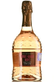 Corte dei Rovi Pinot Grigio Rose Spumante Extra Dry - вино игристое Корте дей Рови Пино Гриджо Розе Спуманте Экстра Драй 0.75 л розовое брют