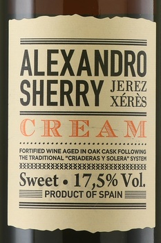 Alexandro Cream - херес Алехандро Крем 0.75 л