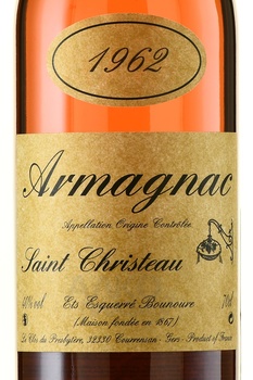 Armagnac Saint Christeau Millesime 1962 - арманьяк Сент Кристо Миллезимэ 1962 года 0.7 л в п/у