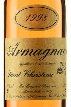 Armagnac Saint Christeau Millesime 1998 - арманьяк Сент-Кристо Миллезимэ 1998 года 0.7 л в п/у