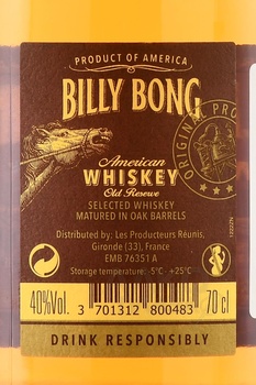 Billy Bong Old Reserve - виски Билли Бонг Олд Резерв 0.7 л