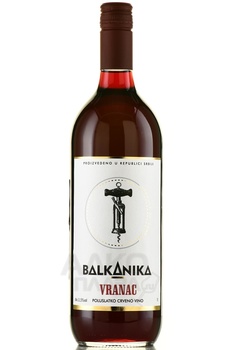 Balkanika Vranac - вино Балканика Вранац 2023 год 1 л красное полусладкое