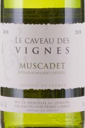 вино Ле Каво де Винь Мюскаде АОС 0.75 л белое сухое этикетка