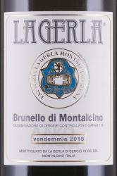 вино Брунэлло ди Монтальчино Ла Джерла 0.75 л красное сухое этикетка