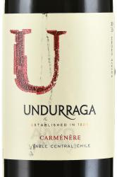 вино Ундуррага Карменер 0.75 л красное сухое этикетка