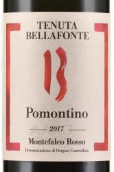 вино Беллафонте Помонтино Россо ди Монтефалко 0.75 л красное сухое этикетка