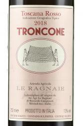 вино Тоскана Россо Тронконе 0.75 л красное сухое этикетка