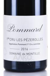 вино Domaine de Montille Pommard 1-er Cru Les Pezerolles AOC 0.75 л красное сухое этикетка