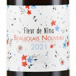 вино Beaujolais Nouveau Fleur de Nina 0.75 л красное сухое этикетка