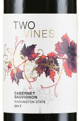 вино Two Vines Cabernet Sauvignon 0.75 л этикетка