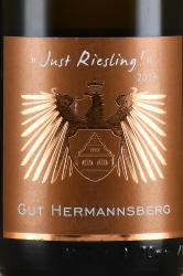 вино Just Riesling Trocken Gut Hermannsberg 1.5 л полусухое белое этикетка