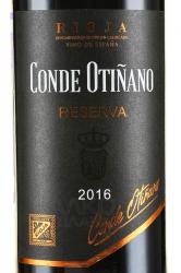 вино Conde Otinano Reserva Rioja DOC 0.75 л этикетка