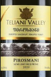 вино Teliani Valley Pirosmani 0.75 л красное полусладкое этикетка