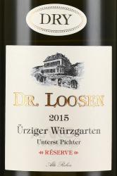 вино Dr. Loosen Urziger Wurzgarten Unterst Pichter Riesling GG Reserve 0.75 л белое сухое этикетка