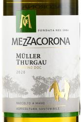 вино Меццакорона Мюллер Тургау 0.75 л белое сухое этикетка