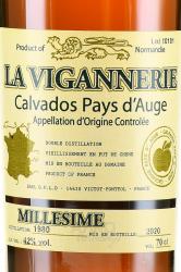 La Vigannerie Pays d’Auge Millesime 1980 - кальвадос Ла Виганери Пэйс д’Ож Миллезимэ 1980 год 0.7 л
