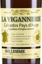 La Vigannerie Pays d’Auge Millesime 1972 - кальвадос Ла Виганери Пэйс д’Ож Миллезимэ 1972 год 0.7 л в п/у