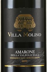 вино Villa Molino Amarone Della Valpolicella DOCG 0.75 л красное полусухое этикетка