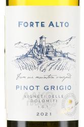 вино Mezzacorona Forte Alto Pinot Grigio 0.75 л белое полусухое этикетка