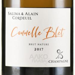 Champagne Salima et Alain Cordeuil Commelle Blet - шампанское Шампань Салима и Ален Кордёй Комель Бле 0.75 л белое экстра брют