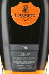Calvados Lecompte Millesime Pays d`Auge 1996 - кальвадос Лекомпт Миллезим Пеи д`Ож 1996 года 0.7 л