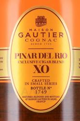 Gautier XO Pinar Del Rio - коньяк Готье XO Пинар Дель Рио 0.75 л