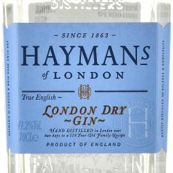 Haymans London Dray Gin 0.7 л этикетка