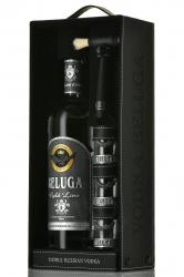 водка Beluga Gold Line 0.75 л + 3 стакана подарочная упаковка