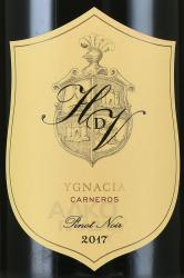 вино Хайд де Вилен Игнасия Карнерос Пино Нуар красное сухое 0.75 л этикетка