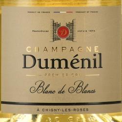 Champagne Dumenil Blanc de Blancs - шампанское Шампань Дюмениль Блан де Блан 0.75 л белое брют
