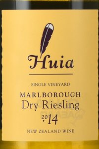 вино Huia Riesling 0.75 л белое сухое этикетка