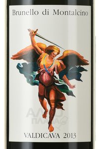 вино Вальдикава Брунелло ди Монтальчино ДОКГ 0.75 л красное сухое этикетка