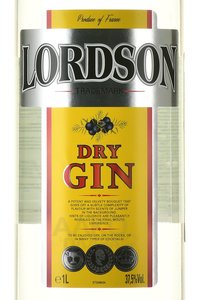 London Dry Gin - Лордсон Драй Джин 1 л