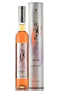 Вино Мерло Ледяное вино 0.375 л розовое десертное в тубе