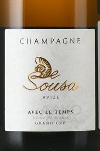 Champagne De Sousa Grand Cru Blanc de Blancs Avec le Temps - шампанское Шампань де Суза Гран Крю Блан де Блан Авэк ле Там 0.75 л белое экстра брют