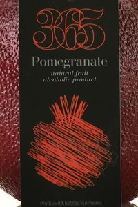 вино 365 Wines Pomegranate 0.75 л сувенирная бутылка этикетка