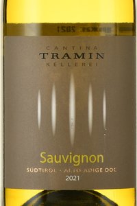 вино Кантина Трамин Совиньон 0.75 л белое сухое этикетка