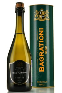 Bagrationi Reserve - вино игристое Багратиони Резерв 0.75 л белое брют в тубе