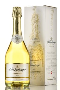 Schlumberger Sparkling Brut Klassik Gift Box - игристое вино Шлюмбергер Спарклинг Брют Классик 0.75 л в п/у