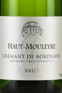 Cremant de Bordeaux Haut-Mouleyre Brut - вино игристое Креман де Бордо О-Мулер Брют 0.75 л белое брют
