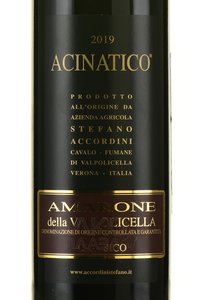 Acinatico Amarone della Valpolicella Classico - вино Ачинатико Амароне делла Вальполичелла Классико 0.75 л красное сухое