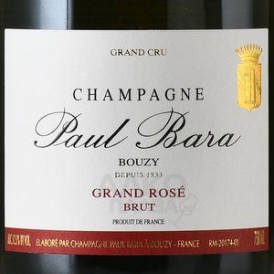 Paul Bara Brut Grand Rose Bouzy Grand Cru - шампанское Поль Бара Брют Гран Розе Бузи Гран Крю 0.75 л