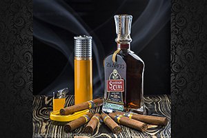 Ром Santiago de Cuba кубинский ром 25-лей выдержки с сигарой