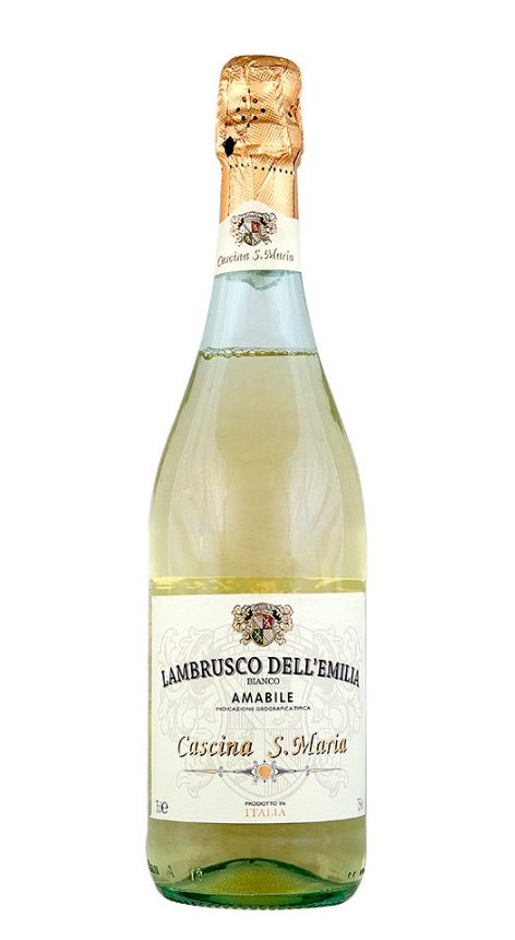 Cascina S. Maria Lambrusco dell`Emilia Bianco Amabile - игристое вино Кашина Св. Мария Ламбруско дель Эмилия Бьянко Амабиле 0.75 л