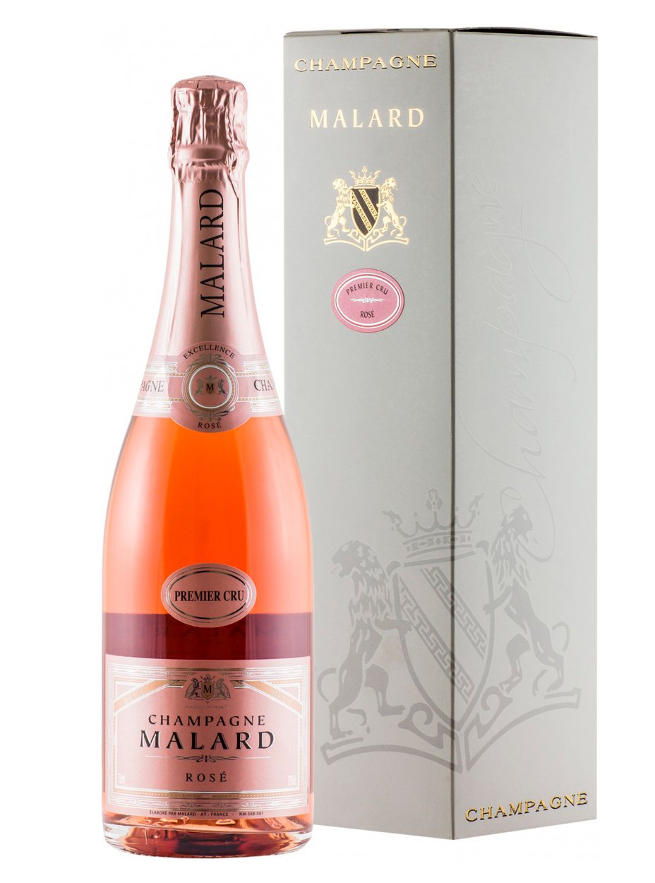 Malard Brut Rose Premier Cru gift box - шампанское Малар Брют Розе Премьер Крю 0.75 л в п/у