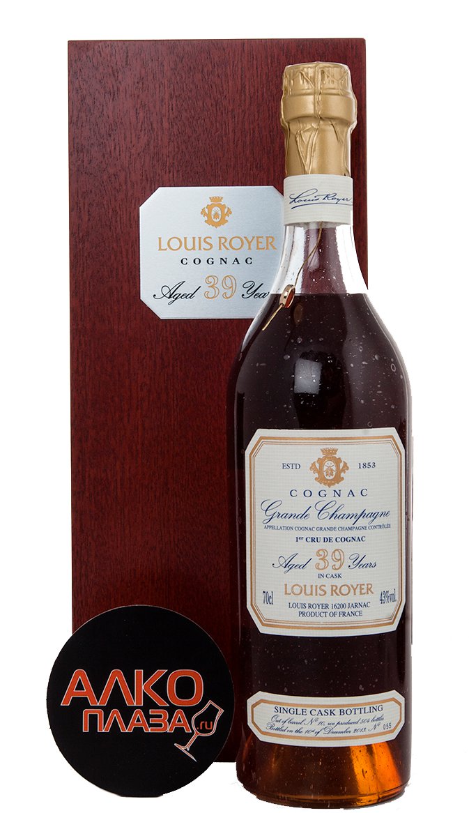 Louis Royer 39 years Grande Champagne wooden box - коньяк Луи Руайе Гранд Шампань 39 лет 0.7 л в дер/уп